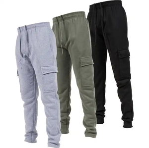 Pantalon de survêtement cargo en molleton lourd pour homme, pantalon baggy de sport, avec poches, taille plus, bas d'hiver actif avec coupe confortable - Product Image 2