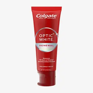 Dentifrice blanchissant Optic White Renewal, à base de plantes, sans fluor, élimine efficacement les taches, pour dents sensibles, usage domestique - Product Image 1