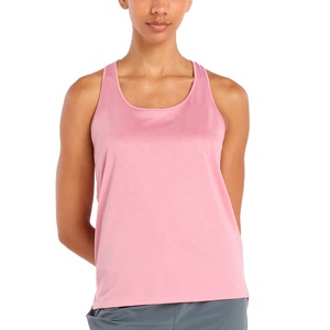 Women's <b>Pink</b> Scoop Neck Tank <b>Top</b> Solid Color Knitted Breathable Casual Wear Regular Length 100% Polyester - Product Image 1