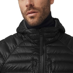 แจ็กเก็ตขนเป็ดปกตั้งแบบบางสำหรับผู้ชายสีดำมีซิปปรับแต่งได้สำหรับฤดูหนาว - Product Image 6