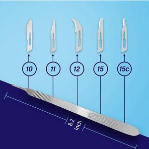 Manija de Bisturí Quirúrgico de Acero Inoxidable, Instrumento Médico Reutilizable, Herramienta de Corte para Cirugía General, Veterinaria y Ortopédica - Product Image 6