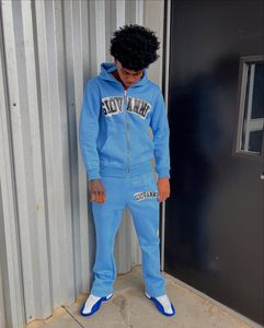 Survêtement personnalisé pour hommes à fermeture éclair Combinaison de survêtement à superposition Ensemble de jogging unisexe Vêtements de sport Veste de survêtement à fermeture éclair Ensemble de survêtement pour hommes - Product Image 2