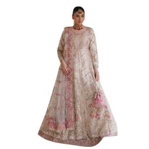 Vestido moderno elegante hasta el suelo vestido de novia ilusión espalda para novia madre novia perlas - Product Image 1