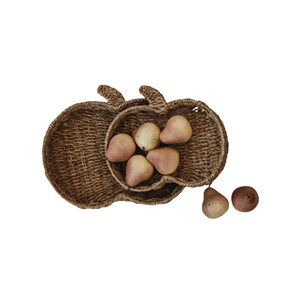 Décor d'automne plateau de jonc de mer tissé à la main plateau de jonc de mer ensemble panier de légumes produit saisonnier pour la décoration de récolte du Vietnam - Product Image 1