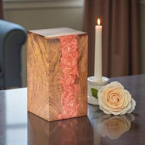 Urna Funeraria de Resina y Madera Natural |   Artesanía Hecha a Mano |   Suministro de Fábrica - Product Image 1