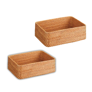 CESTA/BANDEJA DE RATTAN tejida rectangular moderna de Vietnam Decoración de uso versátil Durable, ligera y elegante - Product Image 1