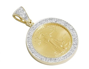Diseño moderno de alta calidad S925 plata esterlina con moissanita redonda diamante libertad encanto diamante colgante para hombres - Product Image 2
