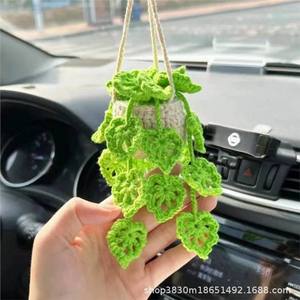 Pendentif de voiture moderne le plus vendu, panier suspendu tressé à la main, fleur décorative pour rétroviseur et intérieur, créatif - Product Image 2