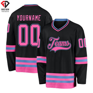 Maillot de Hockey sur glace confortable pour hommes, manches longues, tissu 100% Polyester, haute qualité, col en V, nouvelle collection - Product Image 2