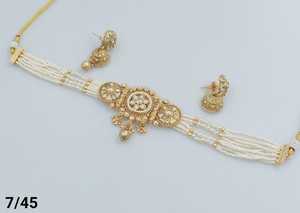 ENSEMBLE DE BIJOUX INDIENS TRADITIONNELS ET À LA MODE EN CUIVRE ENSEMBLE DE BIJOUX DE MARIAGE POUR FEMMES BOUCLES D'OREILLES ET COLLIER - Product Image 3