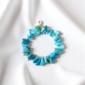 NOUVEAU ARRIVÉ Cerceau rond turquoise en fil d'or enroulé perles de pierres précieuses non coupées pour la fabrication de bijoux DIY Fournitures - Product Image 1