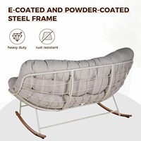 Fauteuil à bascule double Papasan surdimensionné, idéal pour patio, véranda, terrasse