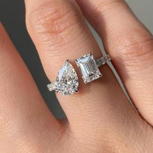Qualité exportatrice Bague tendance en argent 925 avec diamant en pierre de remorquage et ou diamant naturel pour femme disponible à bas prix - Product Image 2