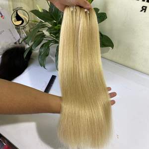 Extensiones de cabello humano liso de doble hueso, mechones de pelo virgen 613, venta al por mayor - Product Image 6