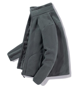 Veste d'extérieur à fermeture éclair en polaire Sherpa pour hommes tendance avec logo personnalisé hiver extérieur respirant nouveau design avec techniques brodées - Product Image 3