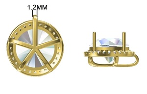 Pendentifs et breloques en diamant de luxe DEF VS Lab Grown Solitaire Charm Halo Cluster Setting Pendentifs Bijoux unisexe en or pur 18 carats - Product Image 3