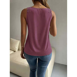 Blusa de Mujer con Tirantes y Cuello en V con Detalle de Encaje Floral, Blusa Sandy, 37665 - Rosa - Product Image 5