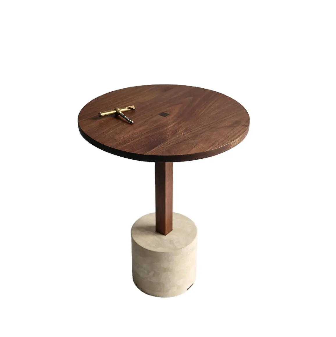 Современный базовый столик из орехового дерева и камня, высококачественный домашний декор, роскошный оптовый Производитель, лидер продаж, 2023