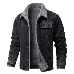 wholesale Fashionable Fleece Jeans <b>Jacket</b> for <b>men</b> Winter Cotton <b>Sherpa</b> Lined Denim Trucker <b>Jacket</b> 2025 - Product Image 6
