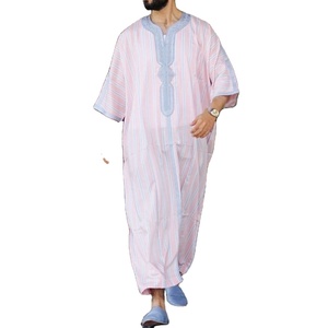 Robe musulmane longue Jubbah Robe Mens Thobes Solid Color Custom Made Islamic Dress Kaftan Style Tall Saudi Thobes Wholesale OEM - Product Image 6