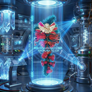 Decorazione Natalizia Artigianale con Campanelle, Angelo Dorato e Fogliame di Pino per Decorazioni Natalizie da Esterno - Product Image 2