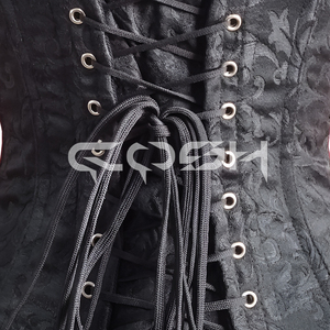 ผู้ผลิตชุดคอร์เซ็ทผ้าไหมสีดำแบบสั่งทำพิเศษ พร้อมตัวล็อคด้านหน้า - Product Image 6