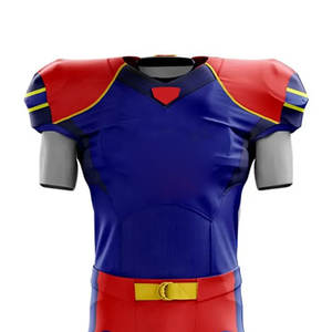 Uniforme de football américain à manches courtes personnalisé tendance, impression par sublimation unisexe, tissu respirant 100% polyester - Product Image 6