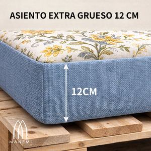 Ensemble de 4 coussins de palettes d'extérieur en tissu durable 120x80 et 120x50 cm pour canapé de jardin, 12 cm d'épaisseur, housse amovible, mobilier de patio - Product Image 5
