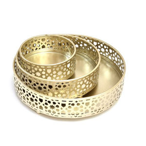 Joli plateau rond en fer Eid Mubarak gâteau biscuits plateaux de service plats du Ramadan conteneur de stockage des aliments au prix de gros - Product Image 6