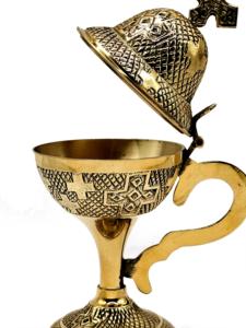 Incensario Ortodoxo Cristiano Bizantino Griego de Latón para Uso Aromático - Product Image 4