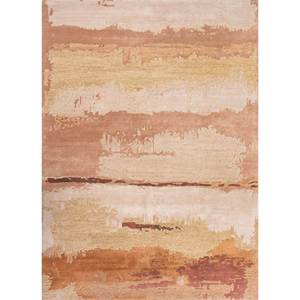 พรมขนสัตว์และวิสโคสทอมือลายเรขาคณิตสีแดงและสีส้มสำหรับใช้ในบ้าน-TNQ-4312 - Product Image 1