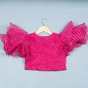 Niños indios hechos a mano Rosa Lehenga Choli Chaniya Choli para niñas vestido étnico, vestido tradicional niña vestidos Duppta conjunto Ghagra - Product Image 4