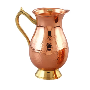 hammered copper stylist jug for Ayurveda drinking water storage handcrafted durable traditional design daily wellness kitchen - Product Image 1