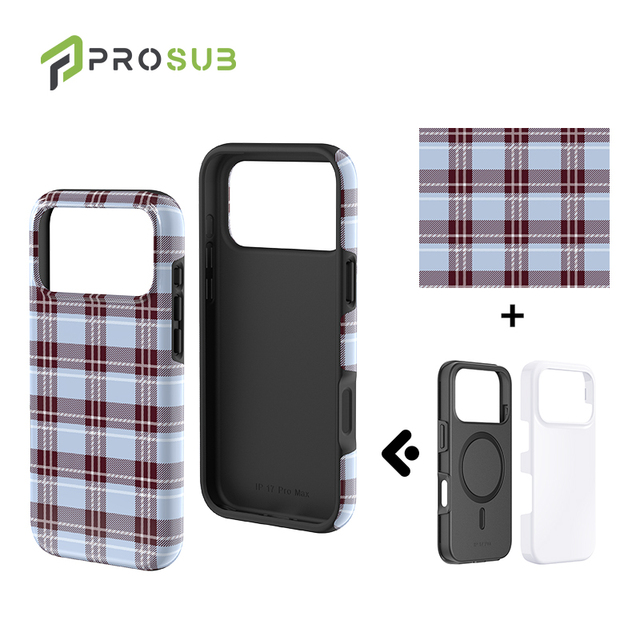 Prosub Sublimation Phone Case Blank  2 in 1 TPU PC Coated Cover for iPhone 17 Series Custom Printing Phone Case Manufacturer