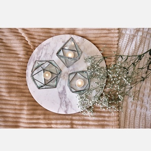 Nouvel arrivage de lanternes à bougie en cube triangulaire en verre cristal pour la décoration de la maison et de Noël - Product Image 4