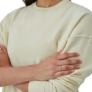 New Arrival Women's Casual Cotton Fleece Hoodies Sweatshirts Loose Fit <b>Crewneck</b> with Ribbed Cuffs Hem Breathable 360g for Winter - Product Image 4