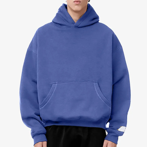 Premium Men's 350g Cotton Oversized Boxy Hoodie Sudaderas de invierno bordadas sin cuerdas Sudaderas con capucha lisas en varios colores - Product Image 3