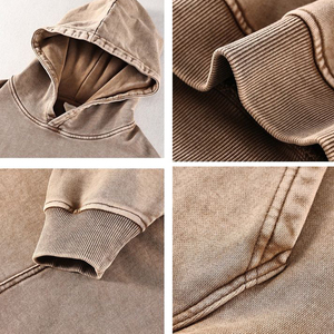 Acid Wash Hoodies 80% Cotton 20% Polyester <b>Sweatshirts</b> Hoodie Customized Screen Printed Hoodie - Product Image 6