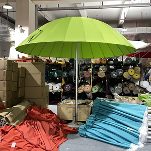 Paraguas de Pagoda de poste de aluminio de diseño moderno, sombrilla de playa roja y blanca para Patio, comedor, muebles de costilla de fibra de vidrio al aire libre - Product Image 1