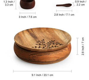 Boîte à épices artisanale avec cuillère en bois de manguier et d'acacia (7 contenants, 60 ml) - Product Image 6