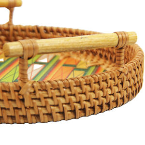 Bandeja de madera de ratán Natural ecológica tejida a mano de Vietnam, cesto de servicio decorativo para frutas y verduras secas - Product Image 4