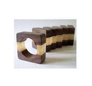 Anillo de Servilleta de Resina con Corte de Diamante, Forma Personalizable en Madera y Colores Azules para Decoración de Mesa en Hogar, Restaurante, Hotel y Fiestas - Product Image 3