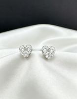 Prix de gros Boucles d'oreilles romantiques en argent S925 avec zircon taillé H&A et griffes serties, bijoux de luxe légers pour femmes