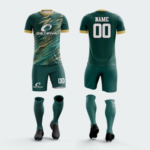 Custom Heat-Transfer Printed Logo Design 3D Pattern Quick-Dry 100% <b>Polyester</b> Unisex Soccer Uniform Set Breathable Seamless - Product Image 4