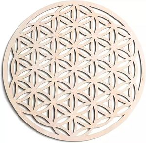 Géométrie sacrée Art mural grille de cristal méditation Chakra Art mural en bois décor de Yoga cadeaux spirituels Style de luxe - Product Image 5