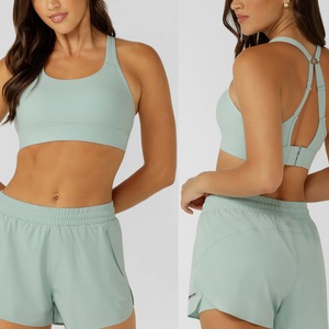 Women's High Support Cross Back Yoga <b>Bra</b> with Four-Way <b>Stretch</b> Sweat-Wicking Breathable U Neck Sports Fitness Gym Plus Size - Product Image 4