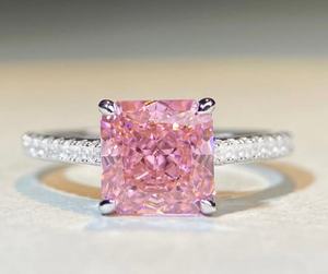 แหวนหมั้นเพชรมอยส์ซาไนท์สว่างสดใส2CT เงินอินเทรนด์จัดงานแต่งงานครบรอบปาร์ตี้ของขวัญตัดวงรีแหวนแฟชั่น - Product Image 2