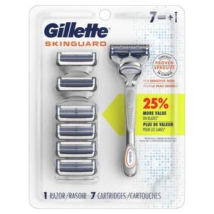 Gillette Skinguard Men's Razor con 1 MANGO y 7 recambios de cuchillas de cartucho El embalaje puede variar - Product Image 3