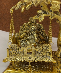 Jhula Krishna en métal, Jhula Laddu Gopal, Jhula pour la maison, le temple et le bureau, Jhula Bal Gopala fait à la main - Product Image 6