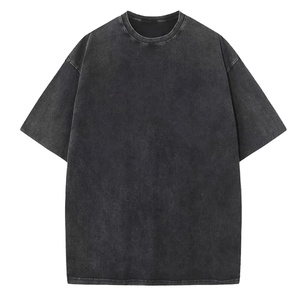 T-shirts tricotés pour hommes de haute qualité, effet délavé à l'acide, 200g, 100% coton, logo personnalisé sérigraphié, écologiques, séchage rapide 2026 - Product Image 3